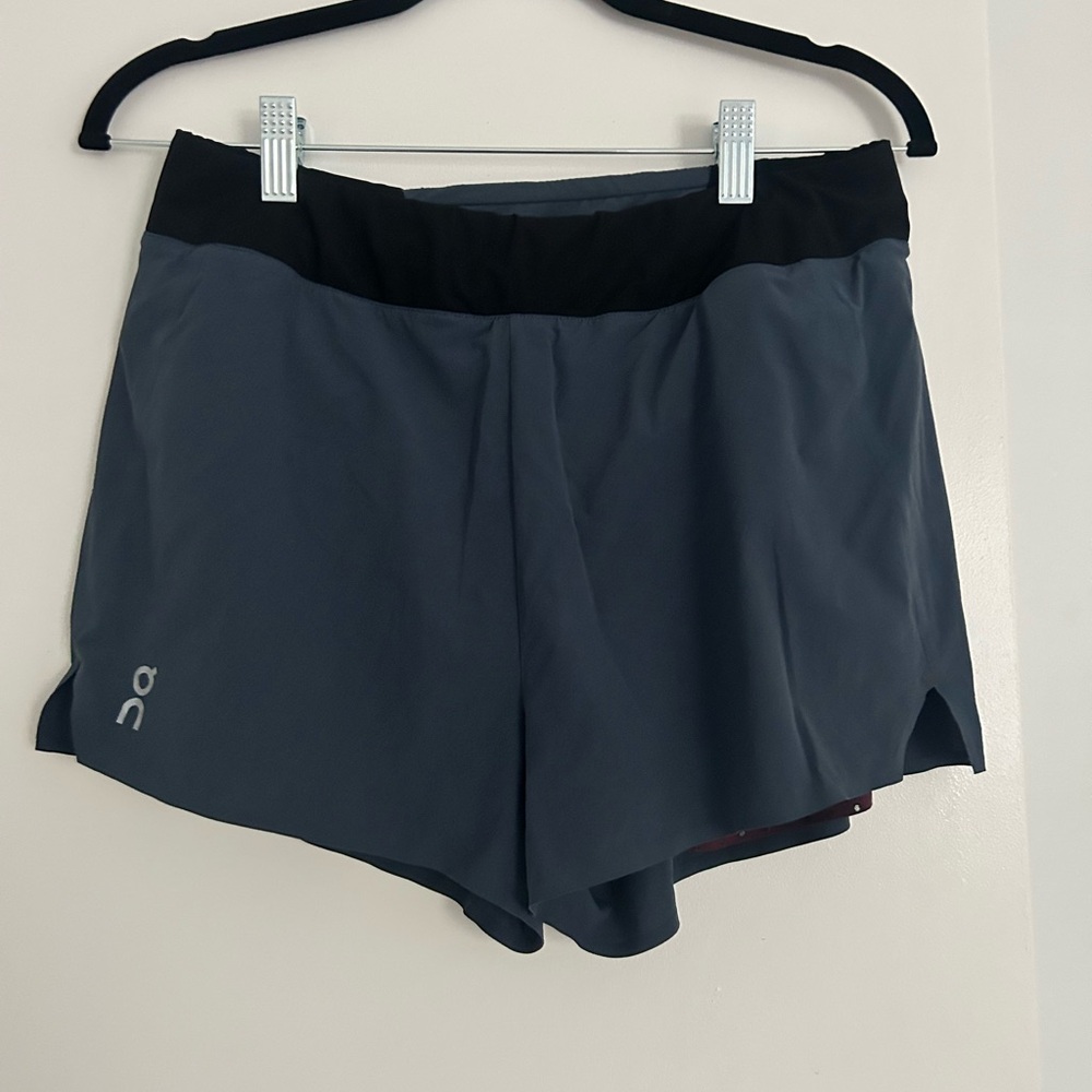 On Running Women's Athletic Shorts in Black and Gray